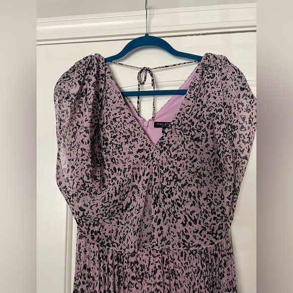 Halston Heritage Heritage Marble Print Popover Pleated Dress - Picture 3 of 9